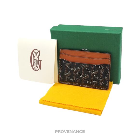 🔴 Goyard Saint Sulpice Card Holder - Black/Tan Goyardine - Picture 2 of 8